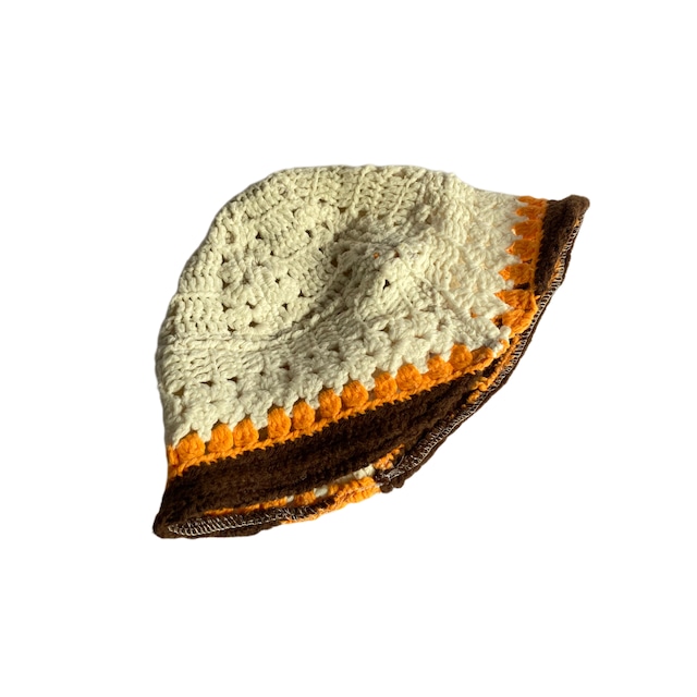 Rebuild crochet HAT white brown