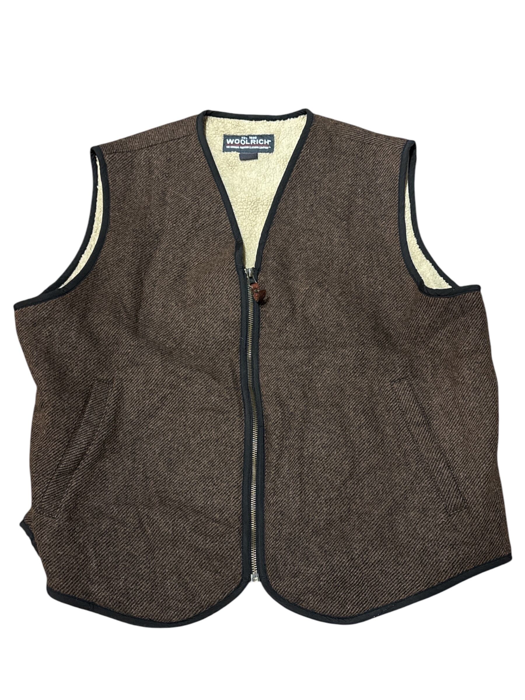 WOOLRICH animal check pattern fleece vest sizeL 【ウールリッチ