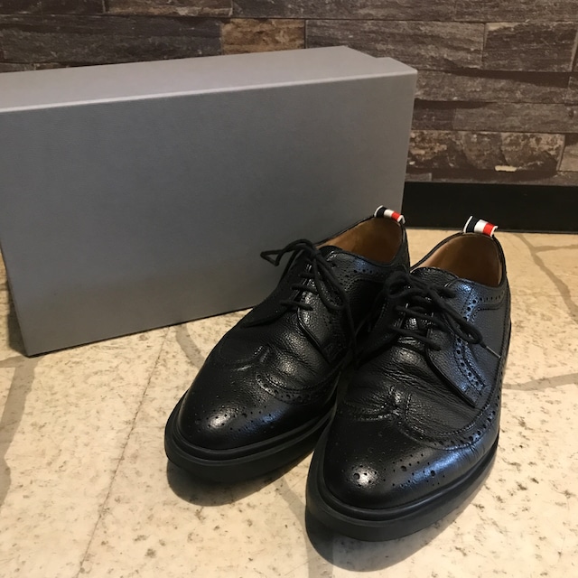 TOM BROWNE WING TIP LEATHER SHOES