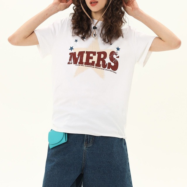 スターロゴグラフィックプリントTシャツ 2col R02223