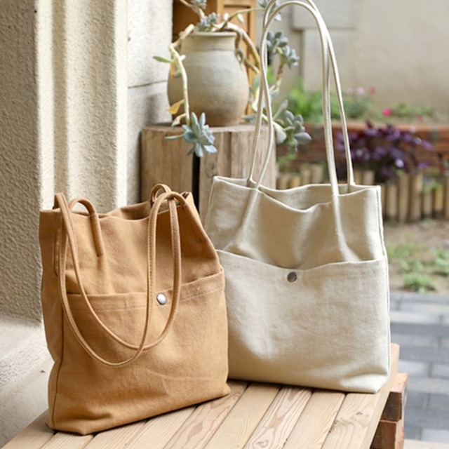 帆布トートバッグ シンプルデザイン 大容量 肩掛けバッグ Ln00225