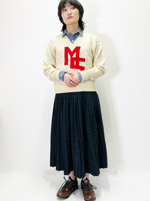 Vintage Lettered Knit Sweater Made In Scotland