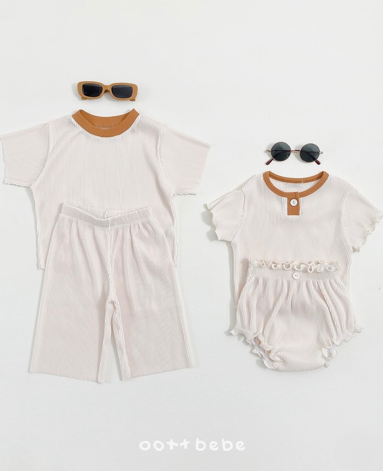 【oott bebe】プリーツブルマセット クリーム 70~80cm - 3