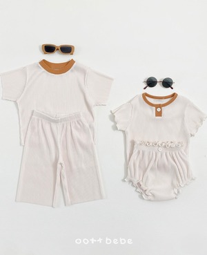 【oott bebe】プリーツブルマセット クリーム 70~80cm