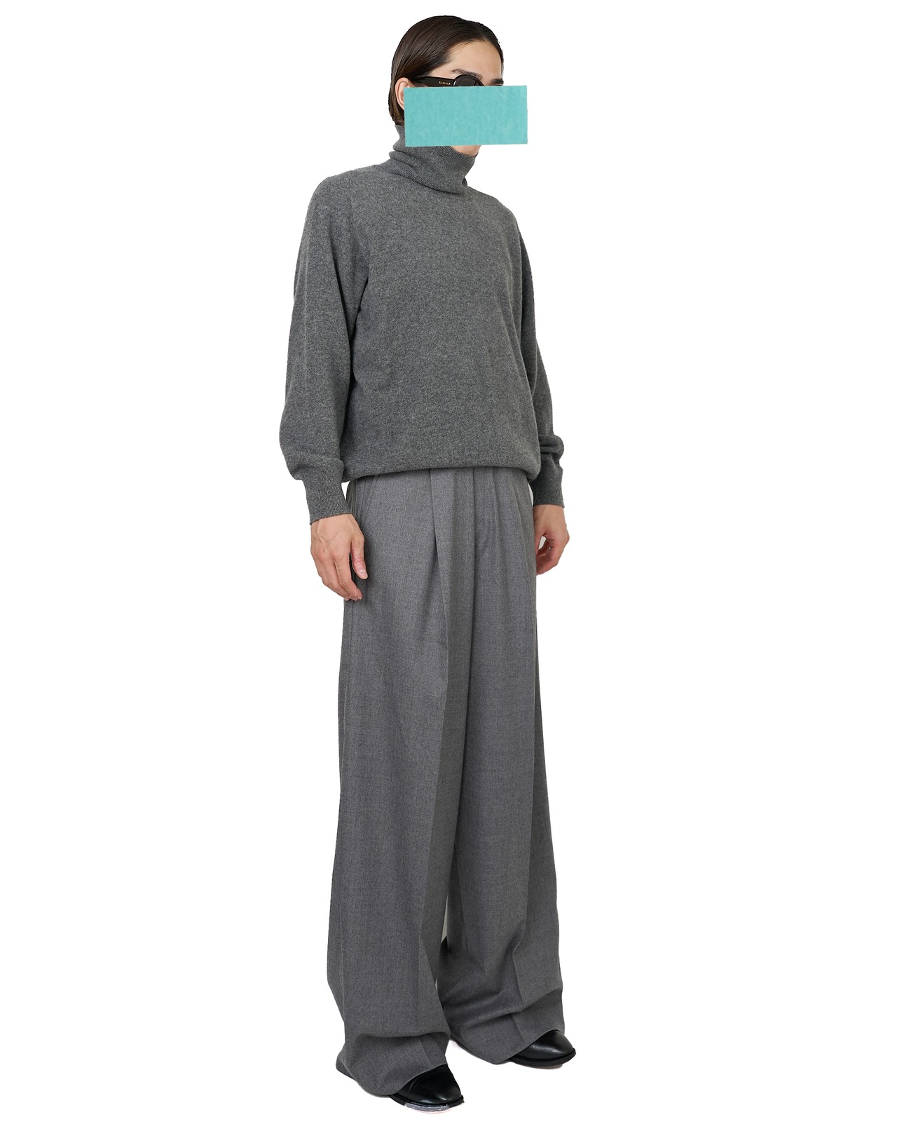 ssstein "EXTRA FINE WOOL KNIT TURTLE NECK LS〔GREY〕"