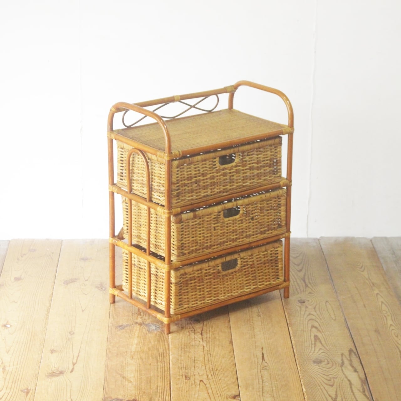 ラタン 籐家具 チェスト タンス 箪笥 ランドリー 収納 ナチュラル ヴィンテージ