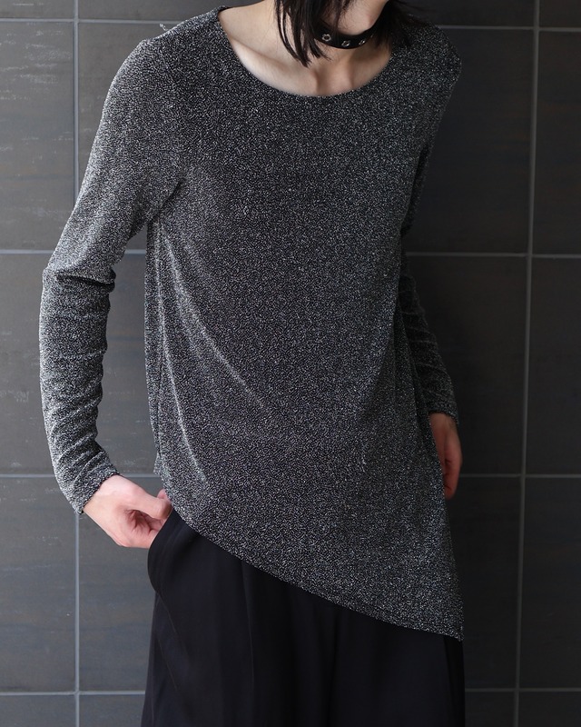 Asymmetric glitter top