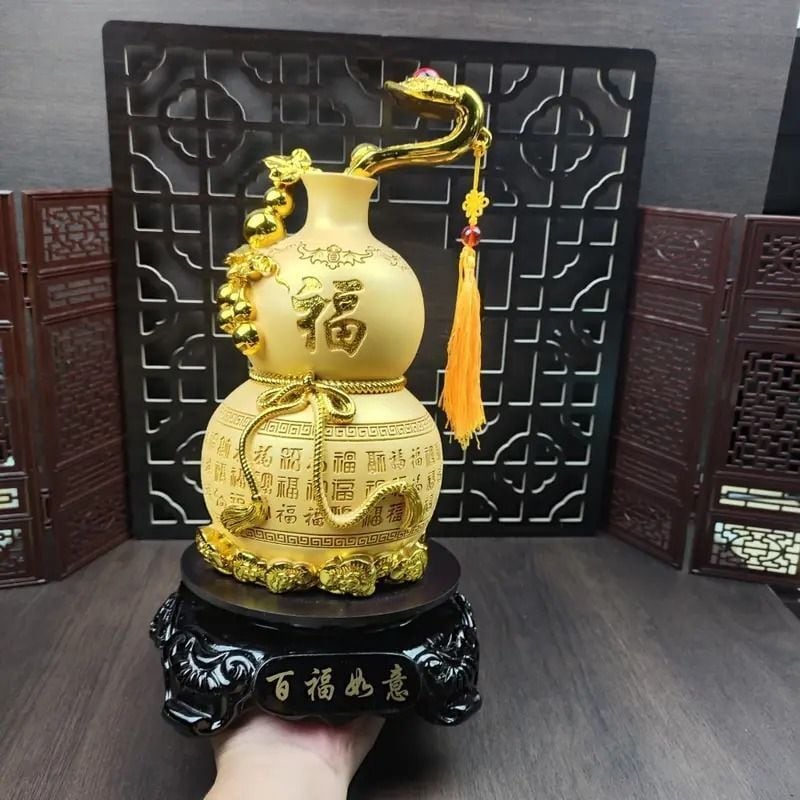 瓢箪 ひょうたん 置物 オブジェ 黄金 ゴールド 財運 金運 運気 風水