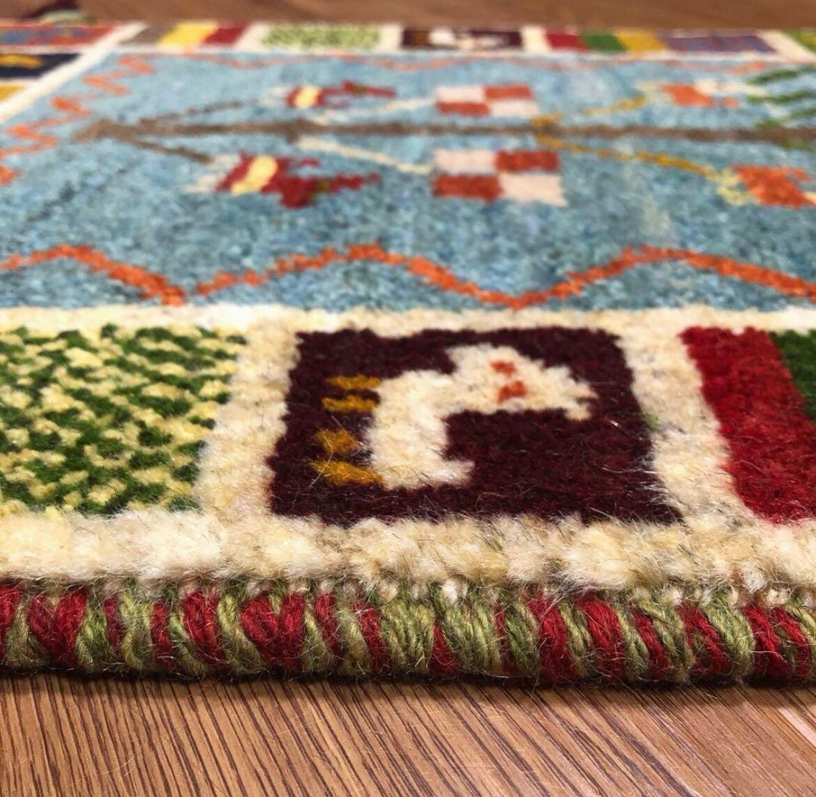 ギャッベ ペルシャ絨毯 88x63cm ギャベ 玄関マット 手織り ラグ 絨毯 ギャッベ ペルシャ絨毯 88x63cm ギャベ 玄関マット 手織り ラグ 絨毯