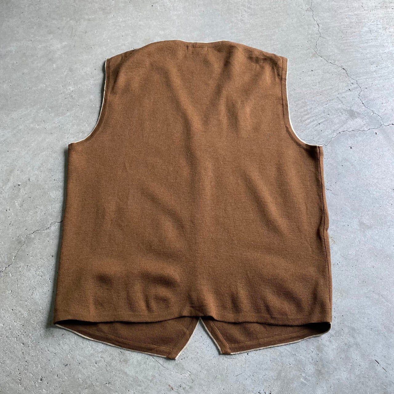 Dustin スペイン製 アクリル×ウール 無地 ニットベスト メンズXL相当