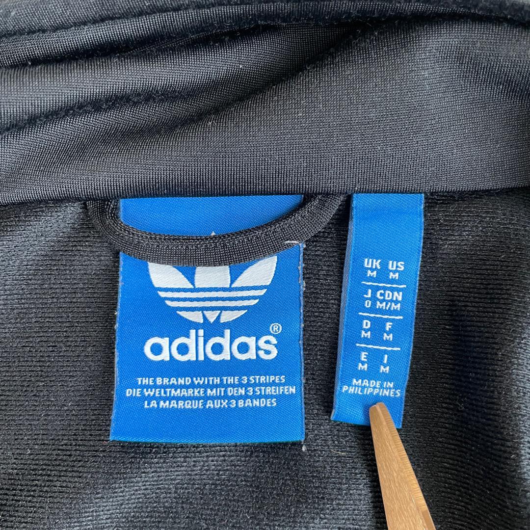 アディダス トラックジャケット ファイヤーバード 古着 黒 白 L 13732