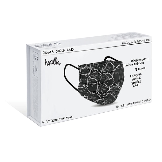 Haculla 4-Ply Protective Mask - Haculla Series - Black (Pack of 10) BLACK