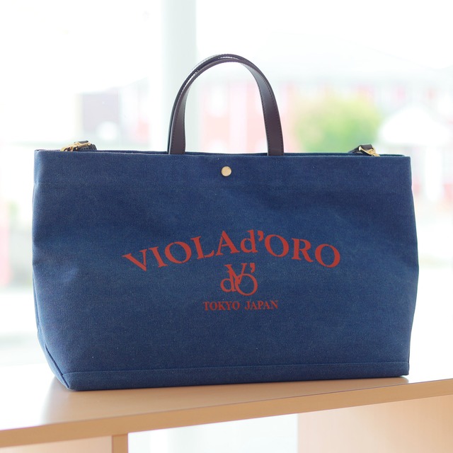VIOLAd'ORO (ヴィオラドーロ)　2WAYハンドル ストーンウォッシュ　キャンバス トートバッグ｜ 軽量620g！1泊旅行もOKなキレイめキャンバス
