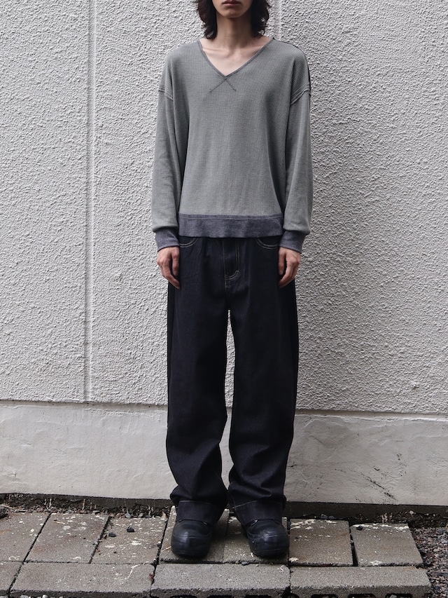 wide straight denim pants