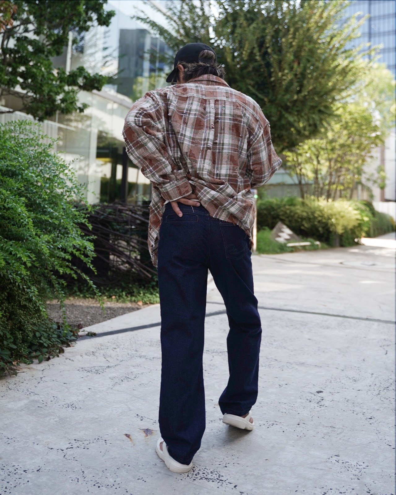 【#Re:room】VINTAGE CRUSH CHECK BIG SHIRTS［RES122］