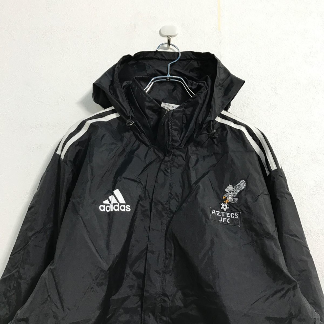 adidas ナイロン ジャケット XL ブラック アディダス サッカー ジップ 