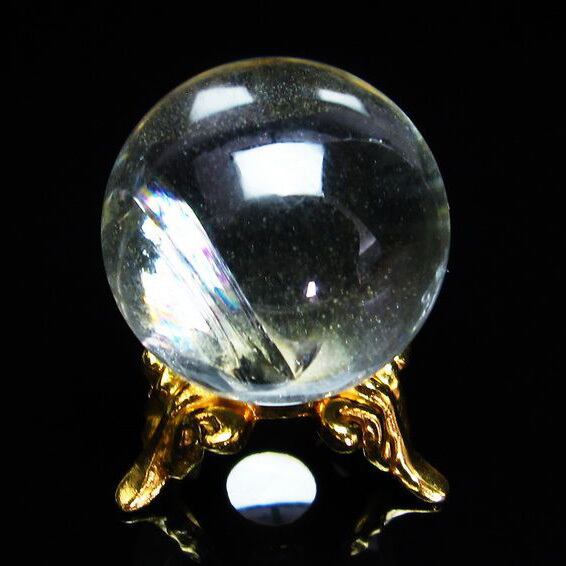 水晶 丸玉 スフィア 虹入り 23mm 一点物 141-4068