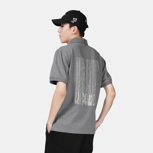 送料無料【HIPANDA ハイパンダ】メンズ ラインストーン ポロシャツ MEN'S RHINESTONE POLO SHIRT / GRAY