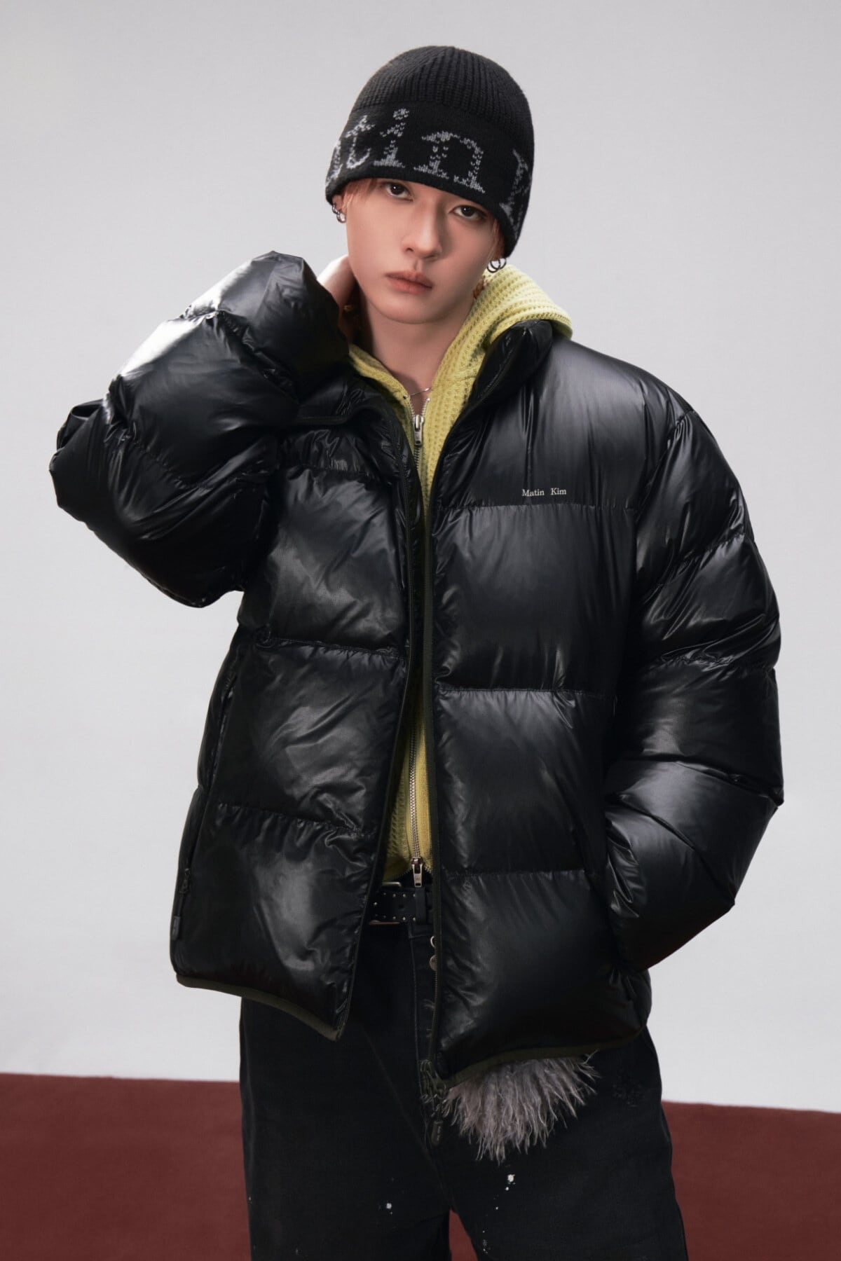 MATIN KIM] CATION WASHED HOODY ZIP UP JUMPER IN BROWN | もごつ