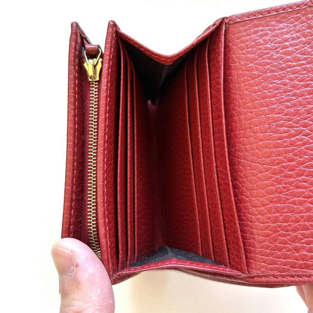 グッチ GUCCI 二つ折り財布 GGマーモント レッド | 万福財布