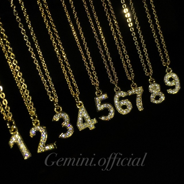 ナンバーネックレス ゴールド