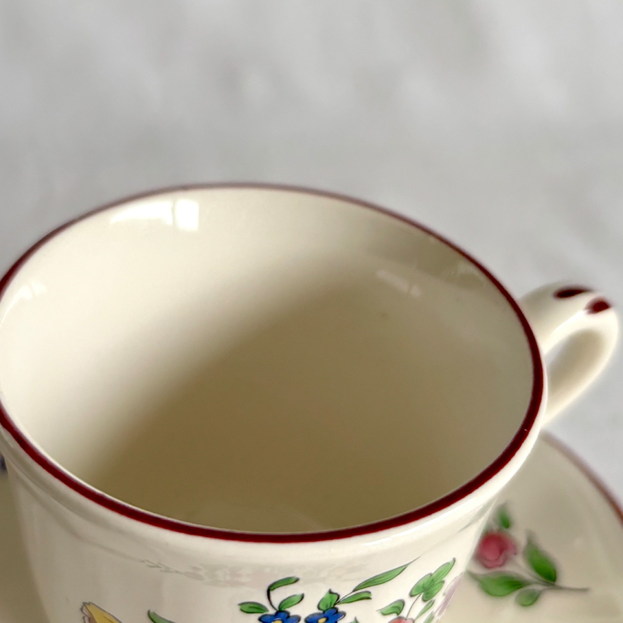 コーヒーカップ　KGリュネヴィル　カップソーサー　花柄　バラ　オールドストラスブール　12twev1-6