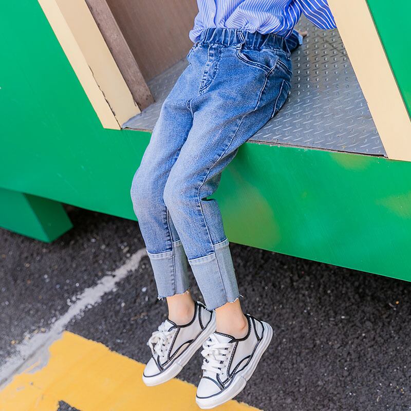 ガールズパンツ2021年春ニューネットレッドエインスタイルジーンズビッグチルドレンキッズファッショナブルパンツ春秋 トレンディボーイ49261011059