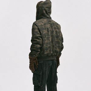 フェイクファーライナーキャンバスウォッシュドブルゾン　1033