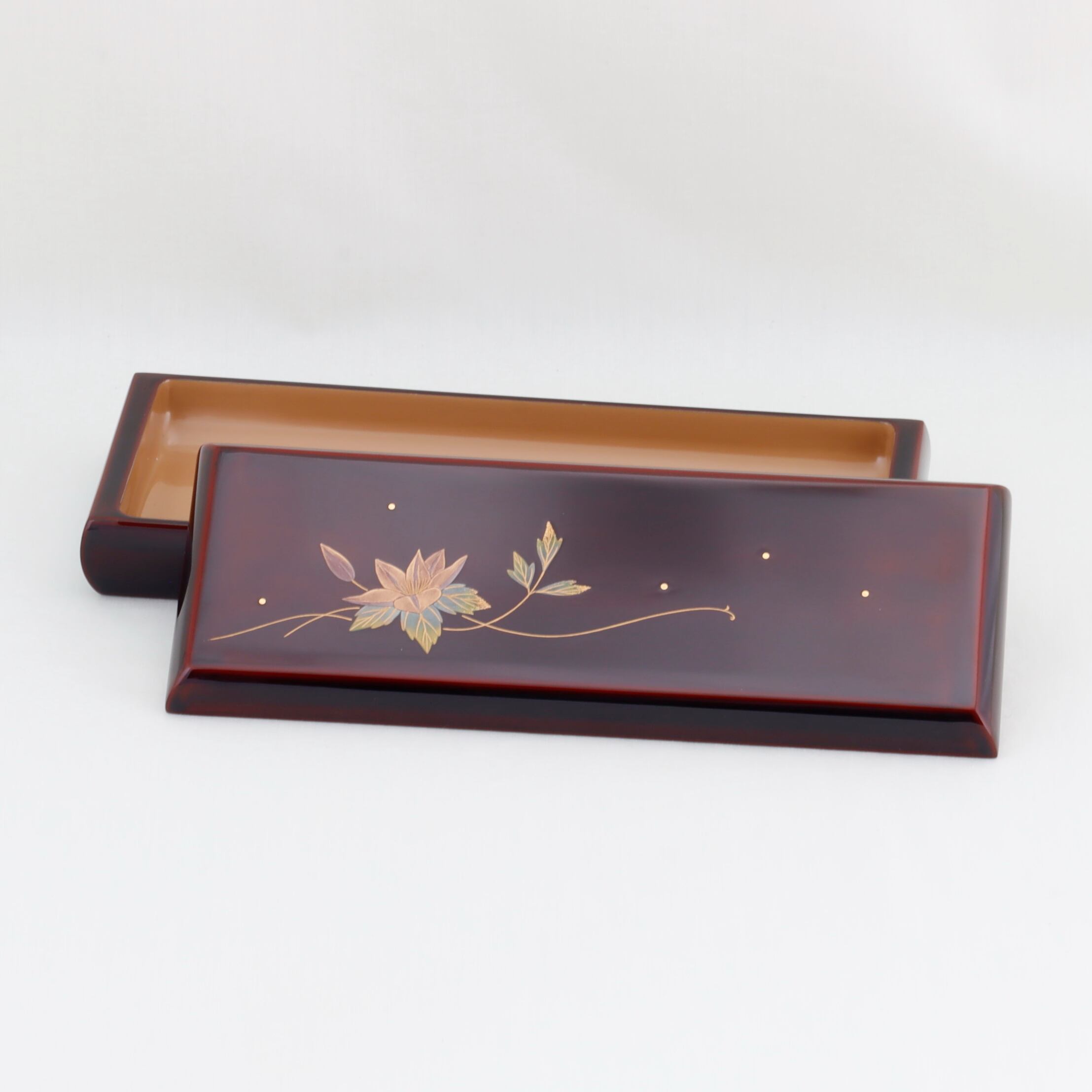 820 輪島塗 卓上筆入れ／溜塗／鉄線蒔絵 | 輪島塗 加藤漆器店 公式