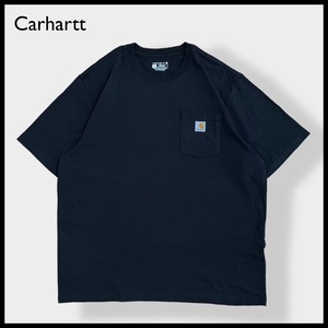 【Carhartt】ポケットTシャツ ポケT  LOOSE FIT Cロゴ X-LARGE ビッグサイズ 半袖 黒 カーハート US古着