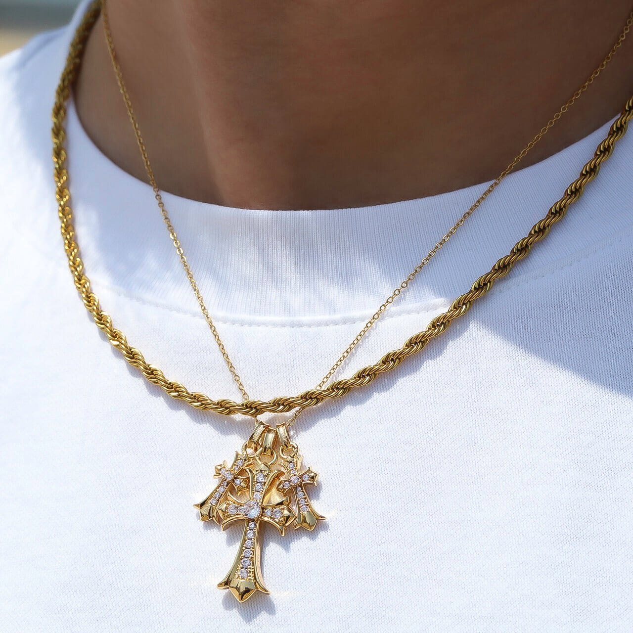 LUXURY CROSS SERIES- triple cross necklace VN7-26 | VERIELA