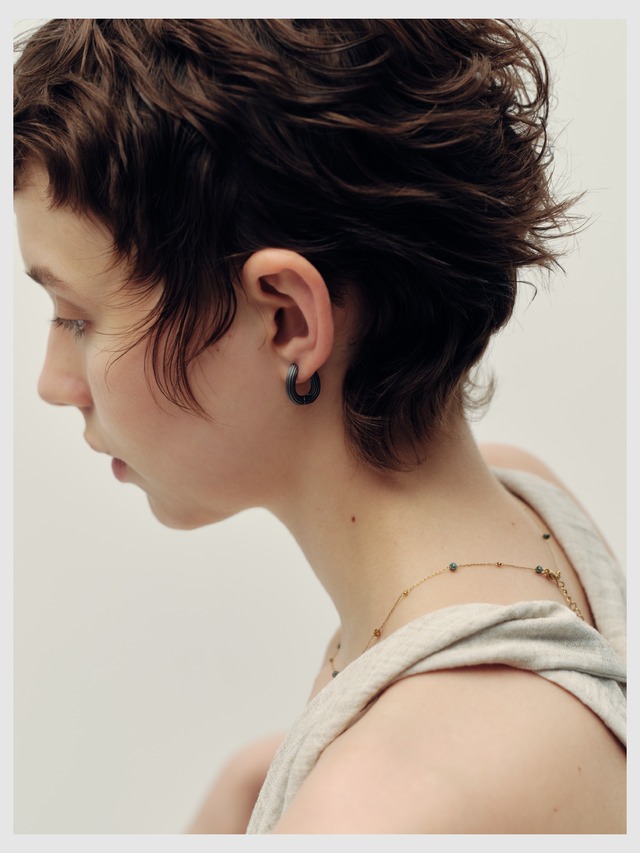 Hoop pierce -Matte Glay/Dark Glay-