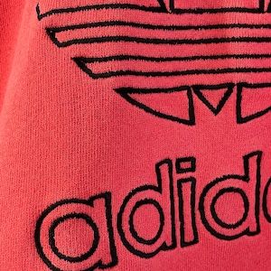 【adidas】80s USA製 トレフォイル 刺繍ロゴ 万国旗タグ プルオーバー 肉厚 パーカー M アメリカ古着