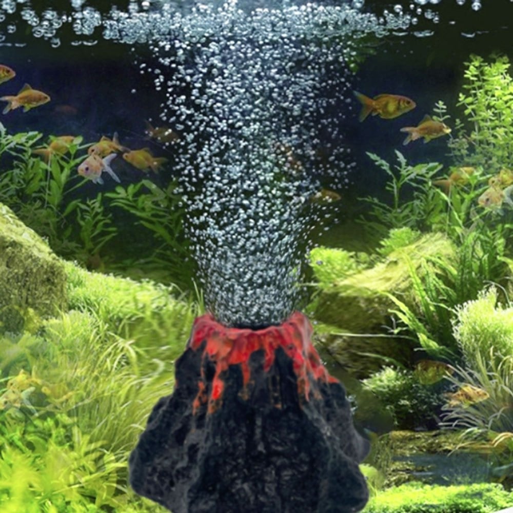 アクアリウム 火山 オブジェ エアレーション用 水槽 ペット用品 水槽用品 置物 チューブなし インテリア 熱帯魚 魚 熱帯雨林 海水魚 淡水魚  ネオンテトラ グッピー エンゼルフィッシュ ピラルク アロワナ 水族館 水槽内インテリア