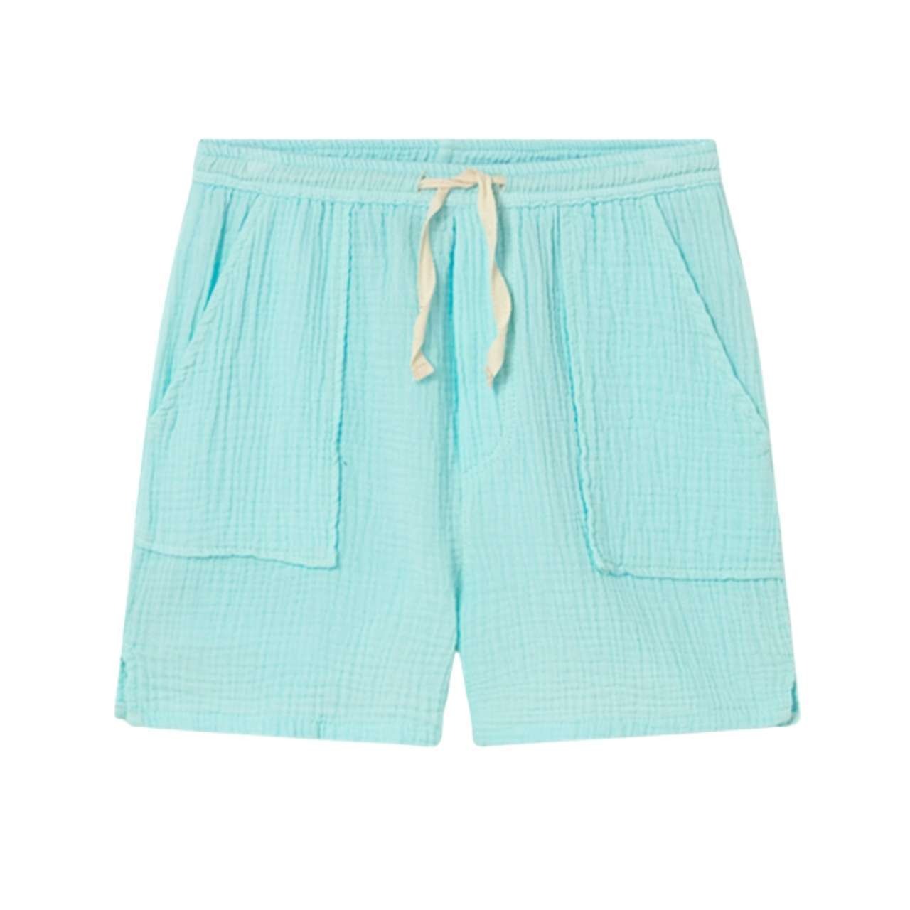 ＜COZMO＞Shorts Cove  コットン ガーゼ ショート パンツ  (aqua) - 1