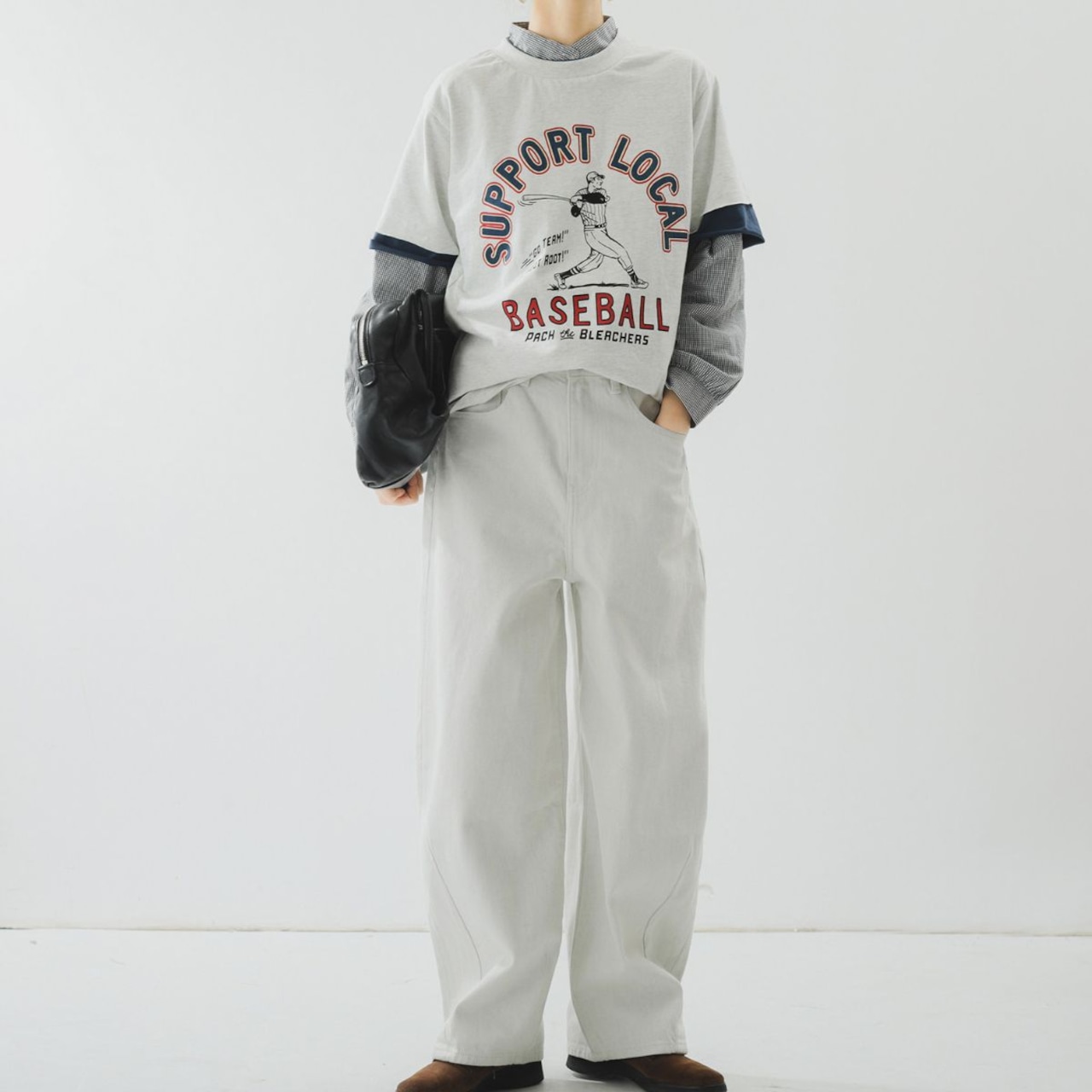 バンドカラーパッチポケットシャツ   F0012 - 10