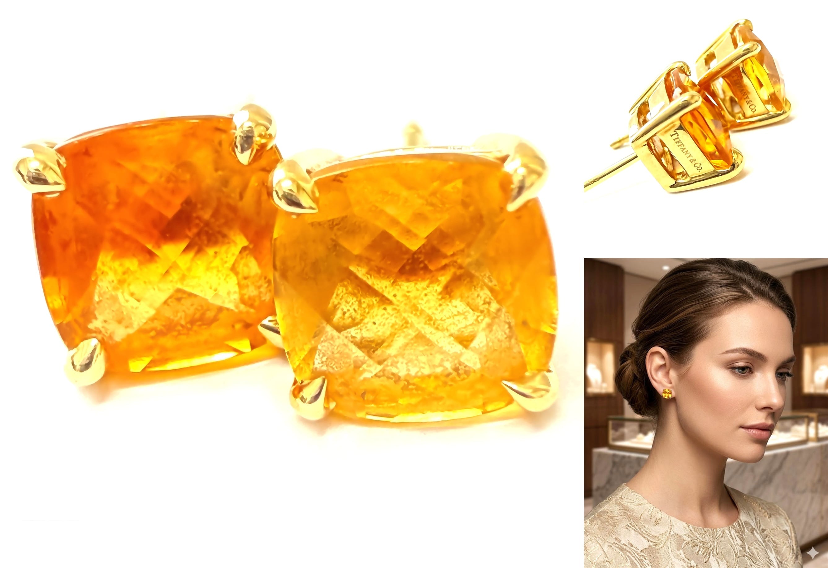TIFFANY ティファニー Citrine Sparkler Earrings シトリン スパークラー イヤリング ピアス K18 YG イエローゴールド