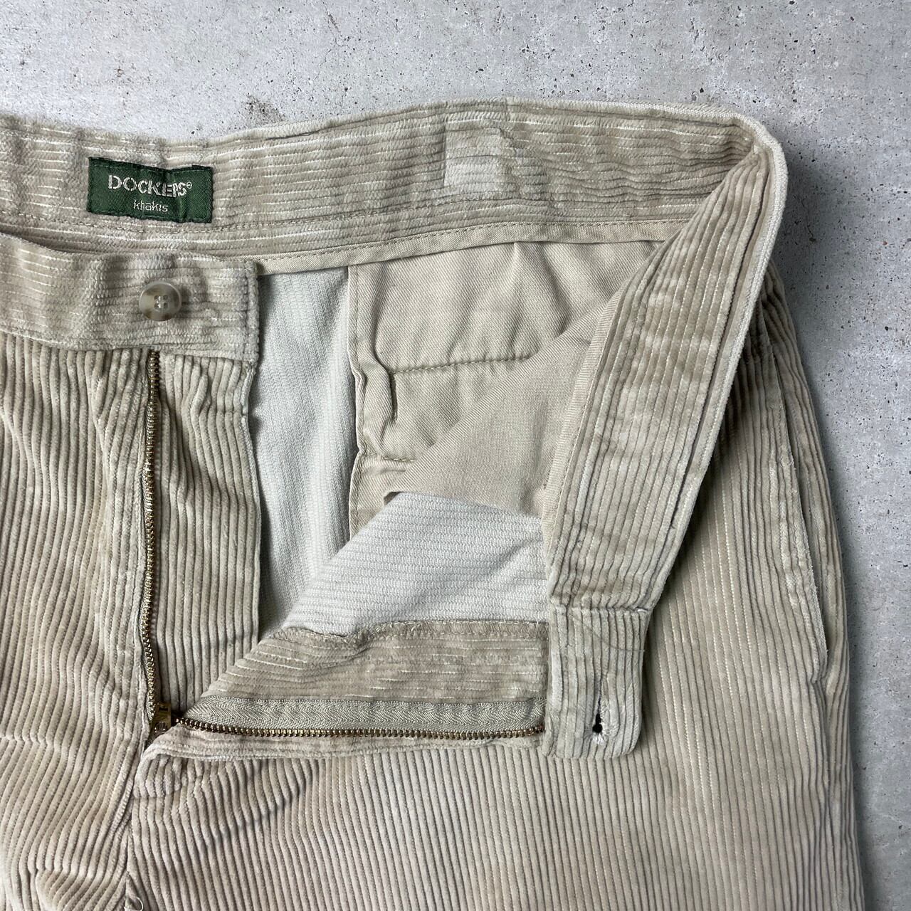 90年代 DOCKERS ドッカーズ コーデュロイパンツ 太畝 ワイド メンズW36 古着 90s Khakis ヴィンテージ VINTAGE  ベージュ 【コーデュロイパンツ】/ベージュ | cave 古着屋【公式】古着通販サイト