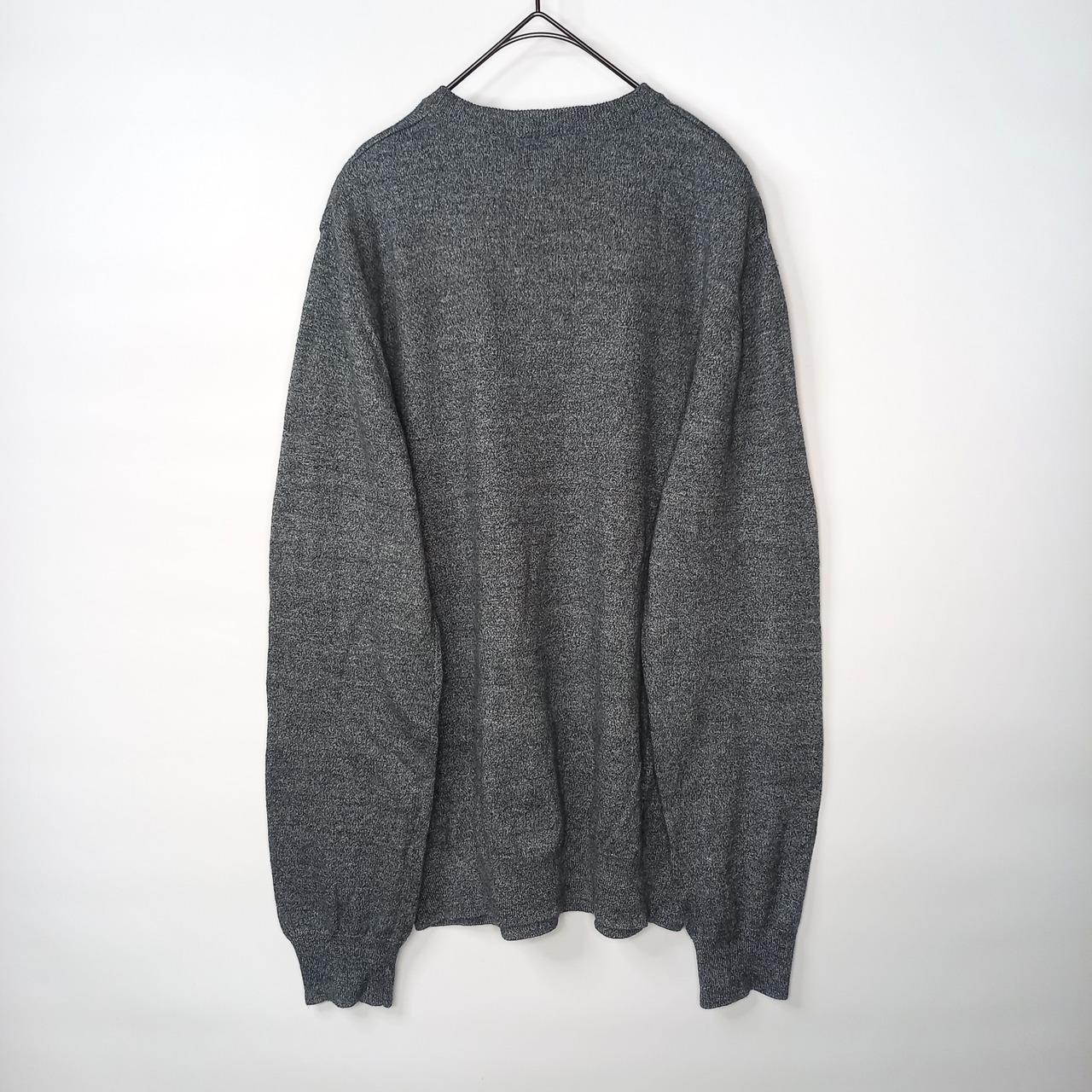 オールドネイビー　Vネックニット　セーター　無地　薄手　ハイゲージ　グレー　S