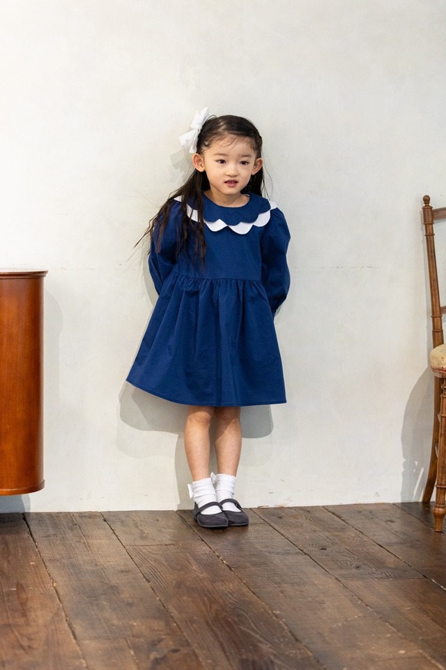 【即納オリジナル商品】スカラップイエローワンピース