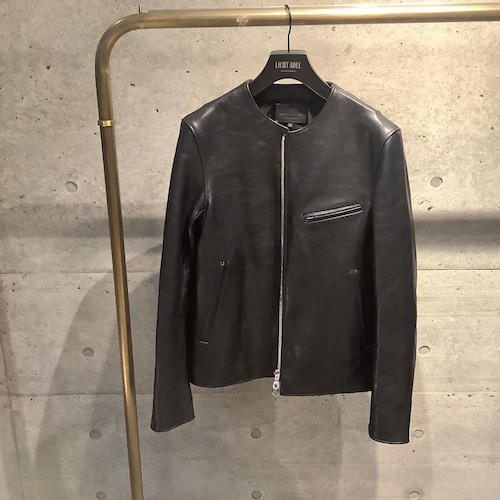 Licht Adel　LS-JKT03D DeerSkin Collarless SingleJacket Black　leather riders jacket 受注生産GW期間限定