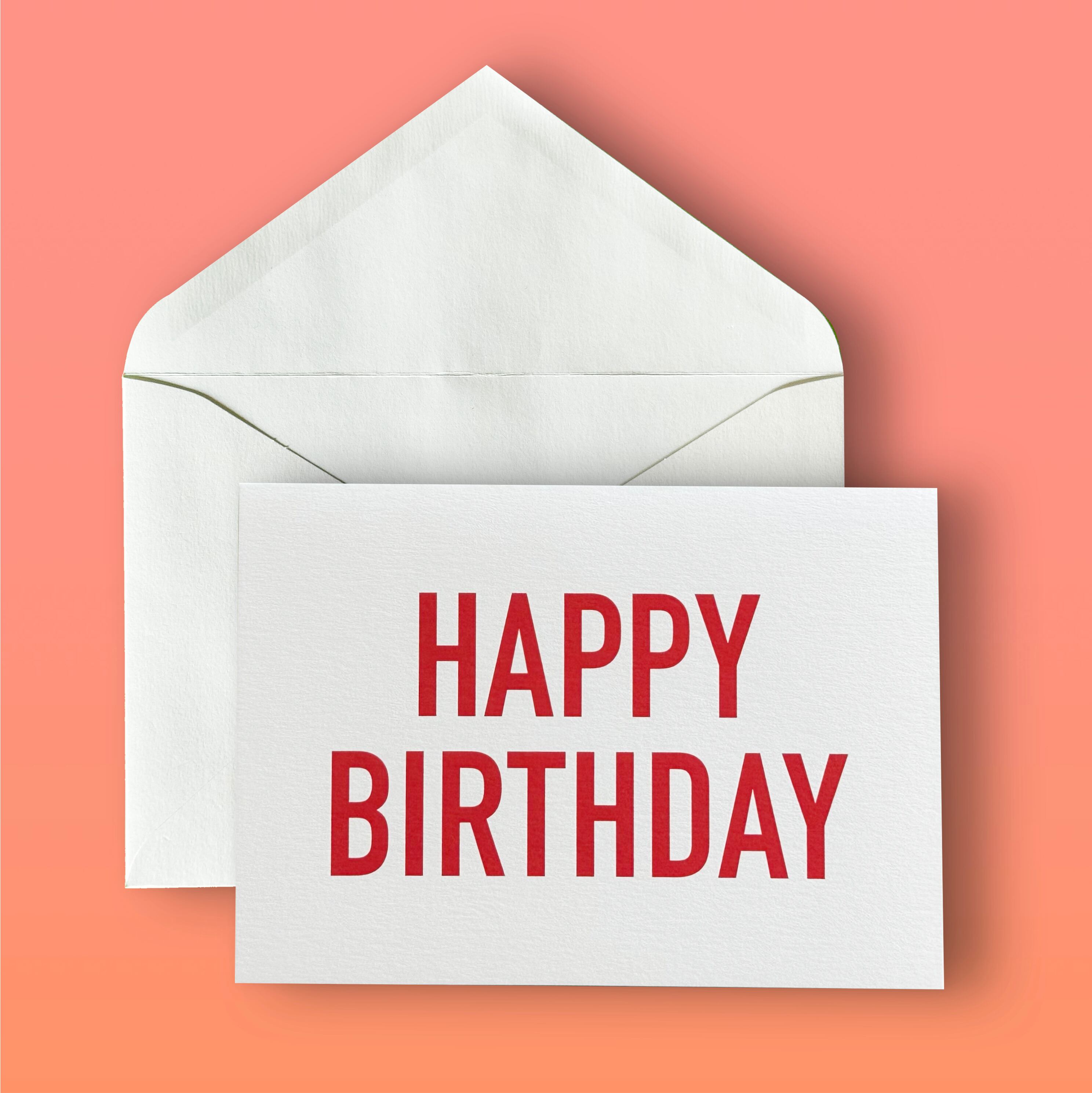 バースデーカード／ HAPPY BIRTHDAY ／White×Red