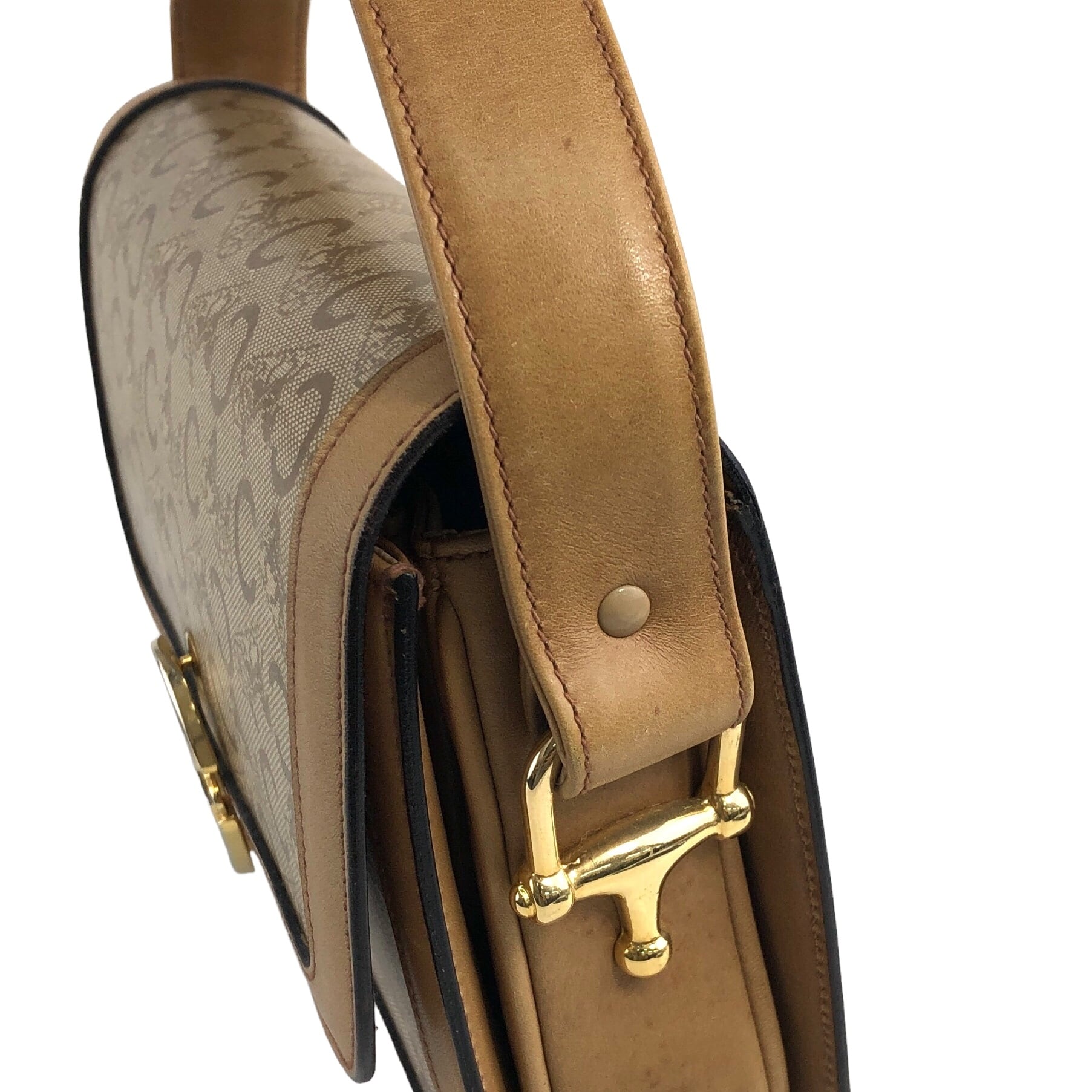 CELINE セリーヌ Cマカダム ショルダーバッグ ベージュ ホース CELINE セリーヌ Cマカダム ショルダーバッグ ベージュ ホース