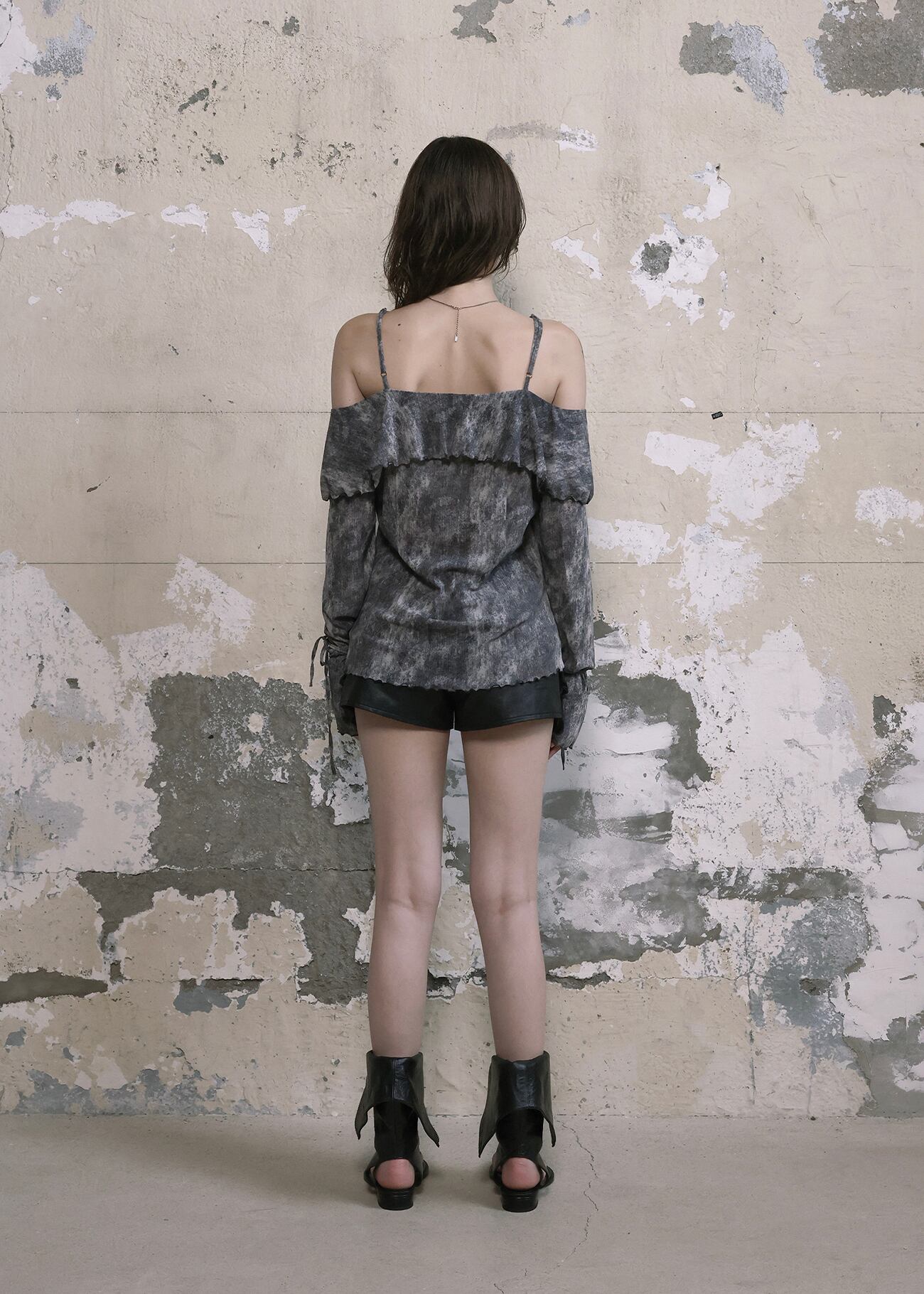 トップス BOHEMIAN SEOUL RUFFLE BLOUSE MARBLE BOHEMIAN SEOUL] VINTAGE RUFFLE BLOUSE, MARBLE 正規品 韓国ブランド