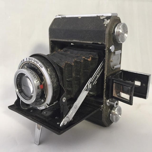 レトロ蛇腹カメラ セミミノルタⅡ改良型 1940年頃 | 路地裏の骨董 ...