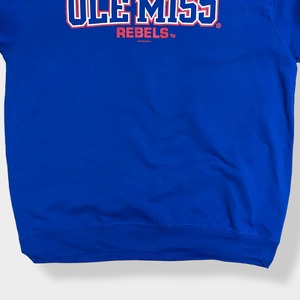 【FRUIT OF THE LOOM】カレッジ ミシシッピ大学 サッカーチーム ロゴ OLE MISS REBELS プリント スウェット トレーナー プルオーバー L US古着