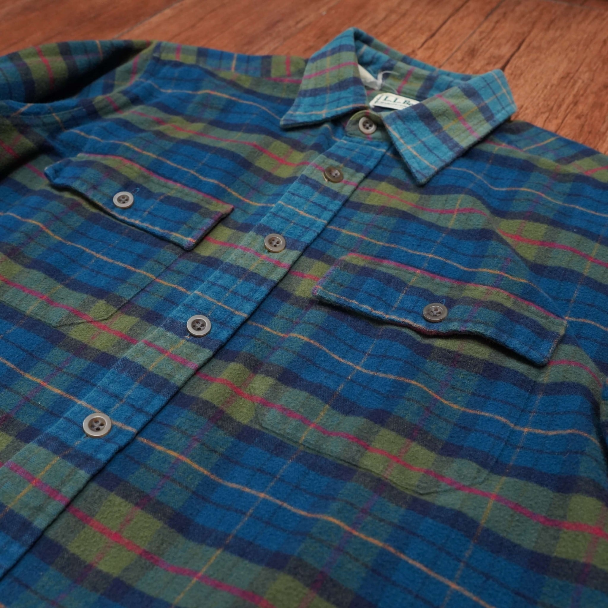 y2k llbean チェックシャツ　色味◎ USA製 90s L.L.Bean エルエルビーン タータンチェック柄 長袖