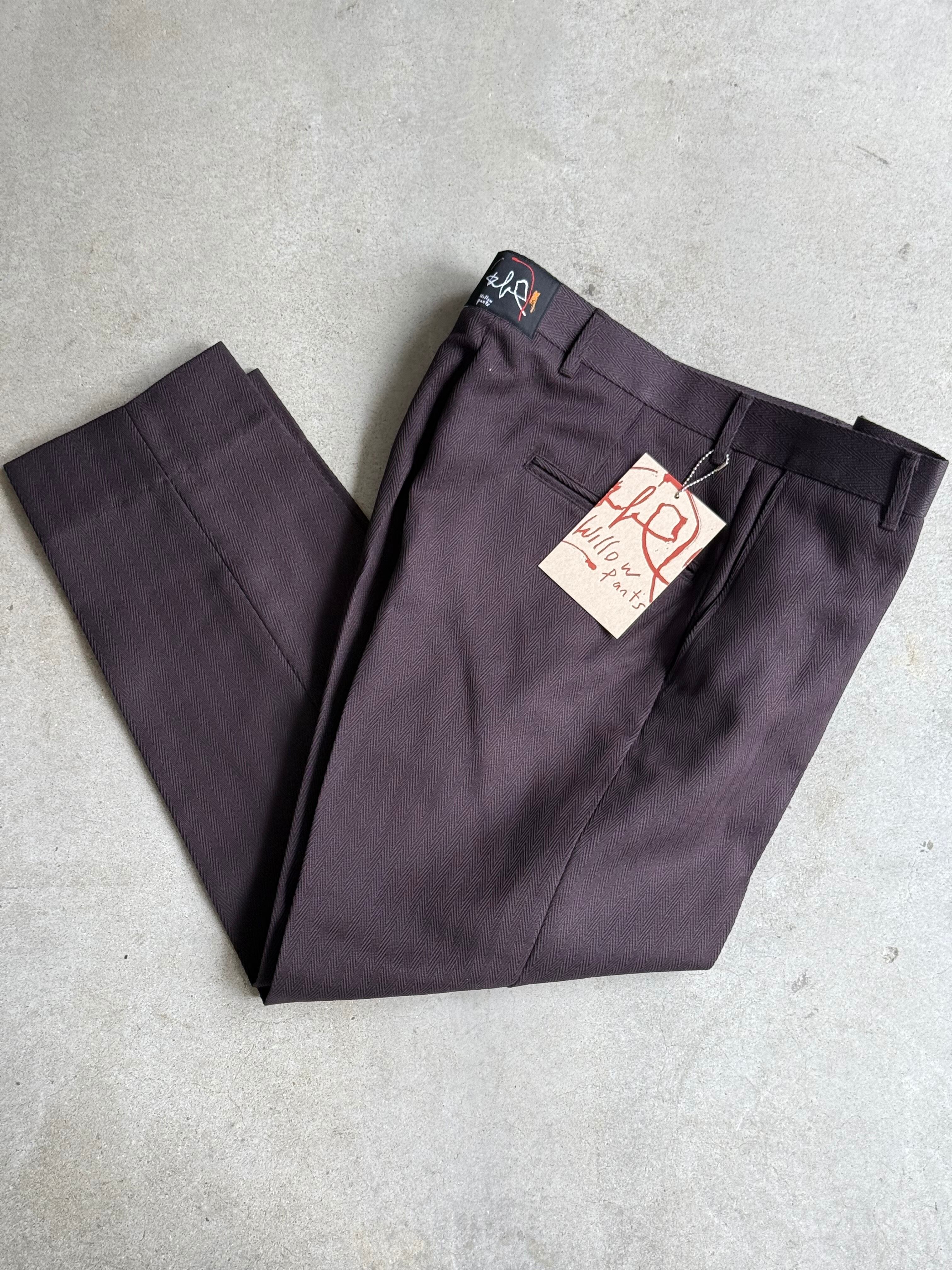 Willow Pants「P-016 DEAD STOCK FABRIC Herringbone Pants」BROWN