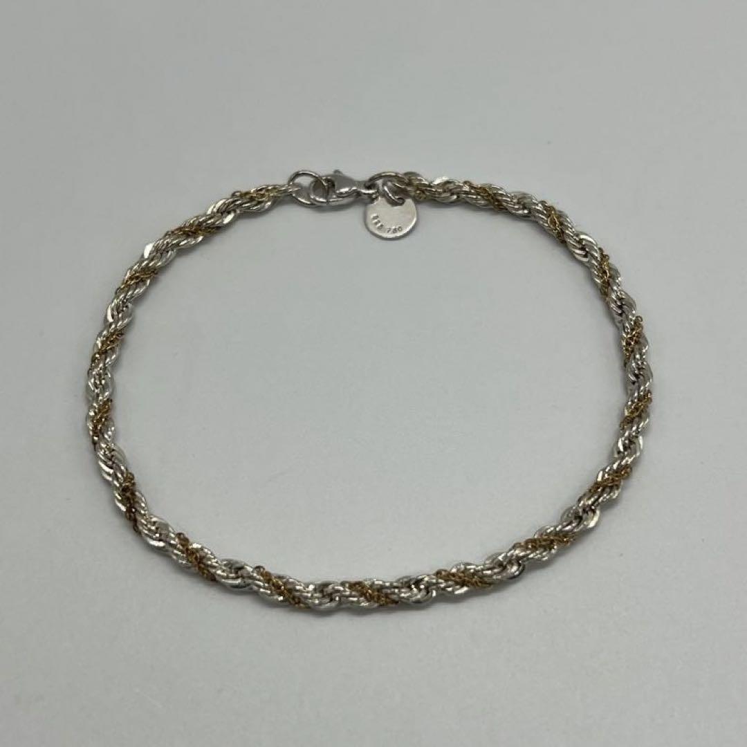 ティファニー TIFFANY ツイストロープチェーンブレスレット コンビ