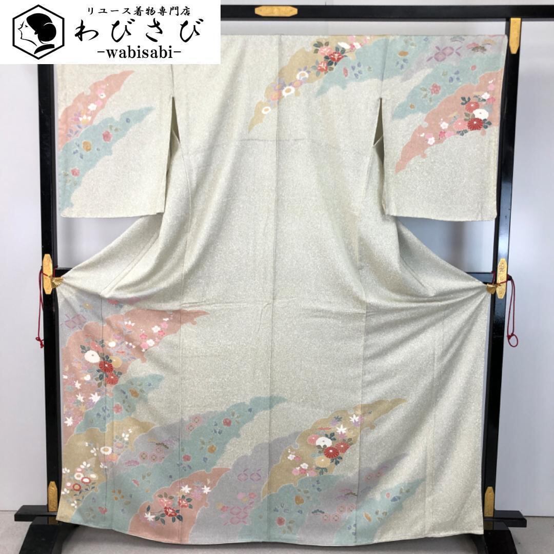 未着用に近い！湊鼠色＊霞模様＊わびさび＊お茶席＊訪問着＊１６１ｃｍ＊裄６８ 200218538937.jpg